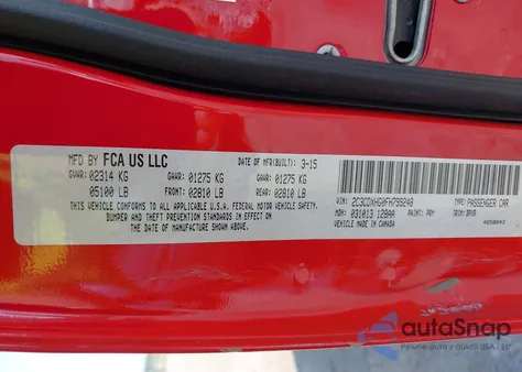 2015 Dodge Charger Sxt z USA, uszkodzony, nr VIN 2C3CDXHG0FH799248